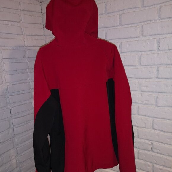 Free Country Ladies Size Small Red w/ Black Fleece Lined Full Zip Hooded Jacket - Picture 2 of 12